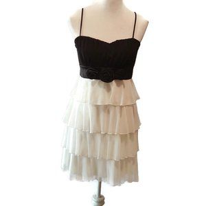 Black White Ruffle Dress